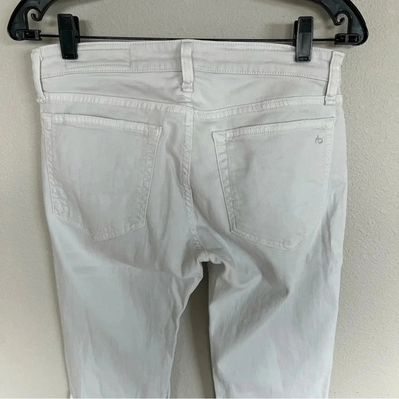 Rag & Bone Dre Low Rise Ankle Slim Boyfriend Jeans White W/ Holes Denim Women 26 - Picture 7 of 9